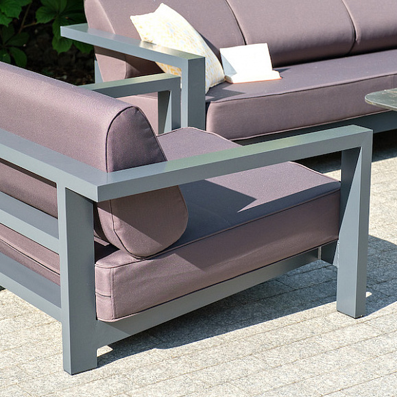 Гранада кресло алюминиевое, цвет темно-серый (RAL7024) муар, ткань темно-серая 027 фото 6