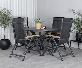 Комплект обеденной мебели Timra AL-R Brafritid антрацит/черный, алюминий