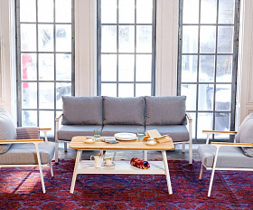 Диванная группа из алюминия CONCORDE L белая Joygarden