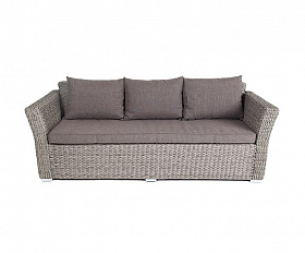 Диван трехместный Капучино 4SIS из искусственного ротанга (гиацинт), цвет графит