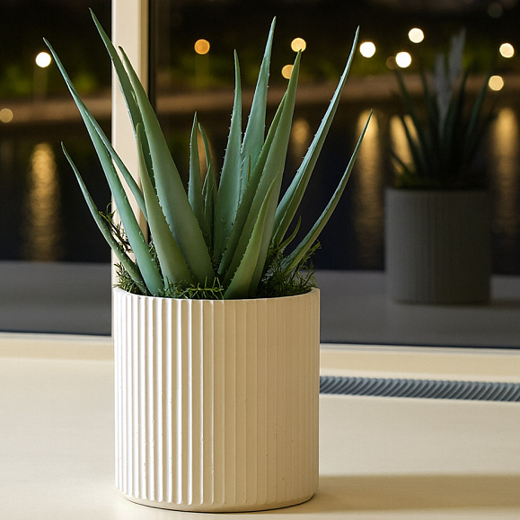 Кашпо TERRAFAKTURA Рифлоу D40H40 Дюна фото 5