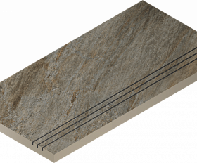 Керамогранитная ступень Italon Манетик X2 Дарк Борt.30X60 Грип