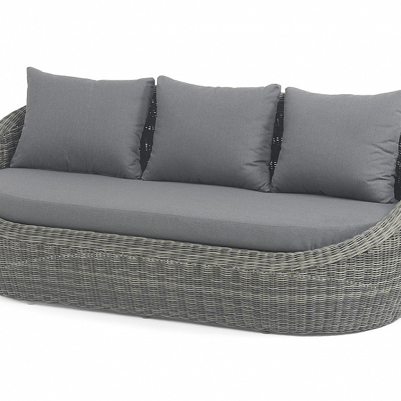 Барселона диван из искусственного ротанга трехместный, цвет графит фото 1