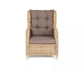 Плетеное кресло раскладное Форио 4SIS из искусственного ротанга, цвет соломенный