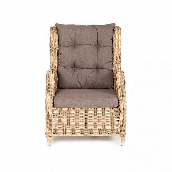 Плетеное кресло раскладное Форио 4SIS из искусственного ротанга, цвет соломенный фото 3