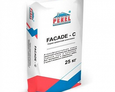 Серая цементная шпатлевка PEREL  FACADE - C
