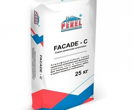Серая цементная шпатлевка PEREL  FACADE - C