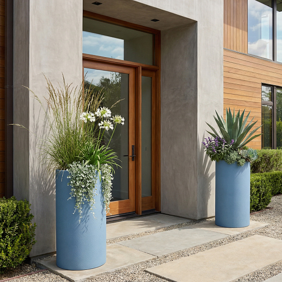 Кашпо Concretika Тюб Макси D40H60 Блю 5024 фото 1