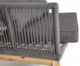 Модуль диванный боковой правый Барселона 4SIS из роупа (веревки), цвет серый