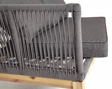 Модуль диванный боковой правый Барселона 4SIS из роупа (веревки), цвет серый
