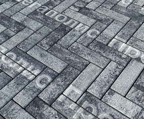 Тротуарная плитка Выбор Паркет Б.4.П.6 Листопад Гранит Антрацит