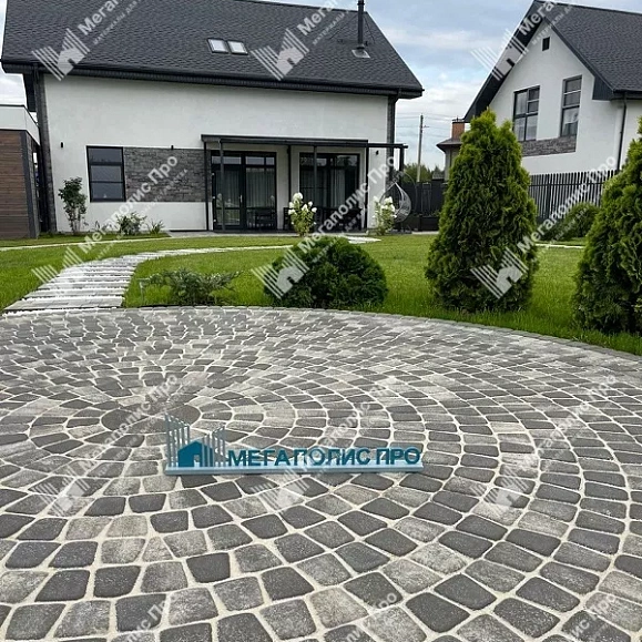 Тротуарная плитка Braer Классико круговая 60 мм, ColorMix Туман фото 2