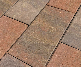 Тротуарная плитка Нобетек Прямоугольник 4П6Ф 400x200x60 Колормикс №27 Карамель