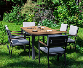 Обеденный комплект Oscar Royal Family со столешницей из поливуда, цвет светло-серый