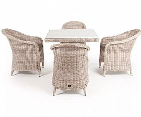 Обеденная группа Фредо 4SIS из искусственного ротанга, цвет бежевый