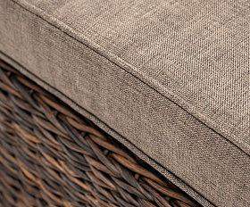 Лунго плетеная оттоманка с подушкой (гиацинт), цвет коричневый