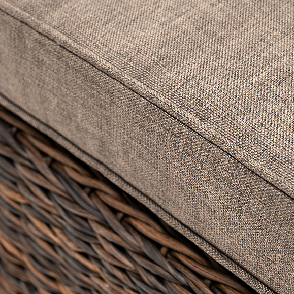 Лунго плетеная оттоманка с подушкой (гиацинт), цвет коричневый фото 4