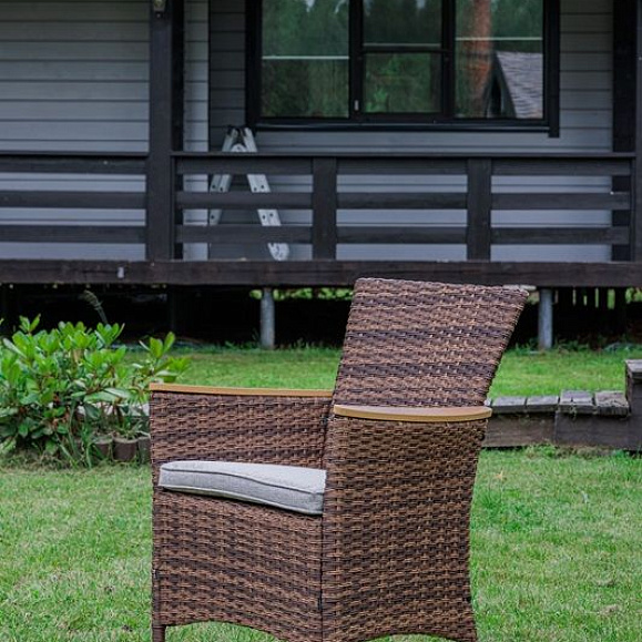 Обеденное кресло Amelia Royal Family из искусственного ротанга, цвет коричневый фото 2