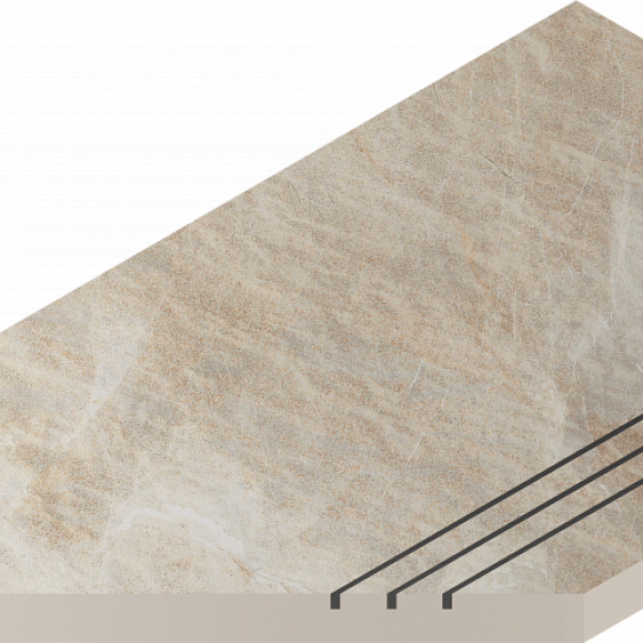 Керамогранитная ступень Italon Манетик X2 Уайт Бортик 30X60 Грип Лев фото 1