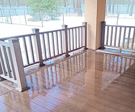 Перила ограждения Экодэк Спирит 90х45 мм, цвет Каштан