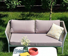 Диван двухместный Касабланка 4SIS из роупа (веревки), цвет бежевый