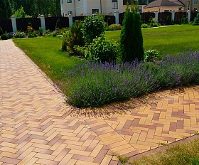 Тротуарная плитка Artstein Паркет 60 мм Color Mix Агат