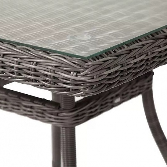 Плетеный стол Айриш 4SIS из искусственного ротанга, цвет графит фото 3