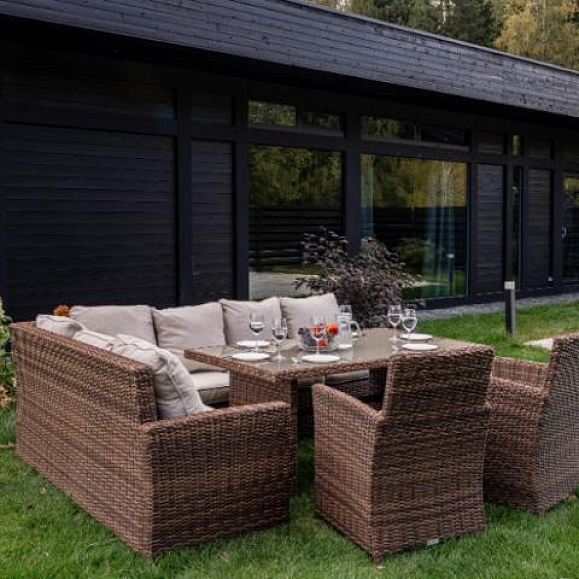 Угловой комплект Zorro Plus Double Royal Family из искусственного ротанга, цвет коричневый фото 3