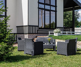 Обеденный комплект Lana L Royal Family из пластика, цвет графит