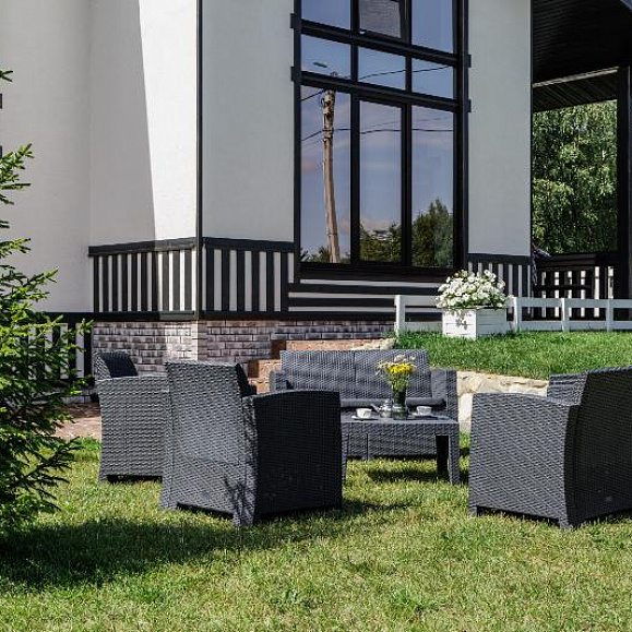 Обеденный комплект Lana L Royal Family из пластика, цвет графит фото 2