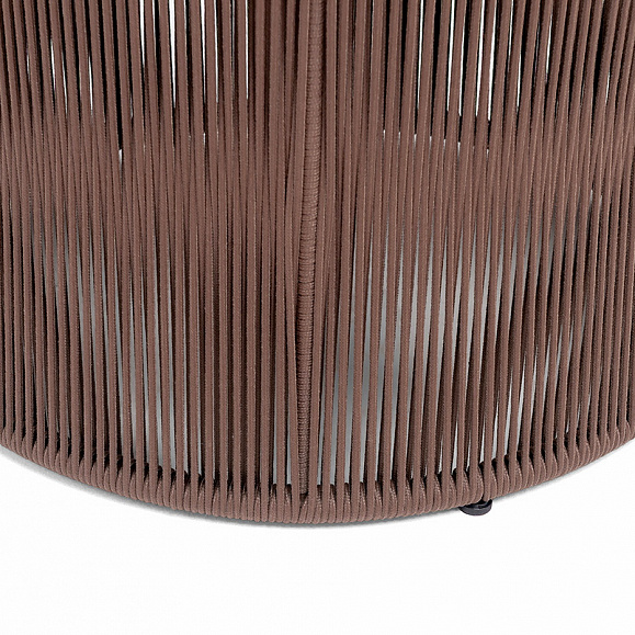 Авиньон журнальный стол из HPL круглый Ø70 H55, каркас из алюминия коричневый (RAL8016) муар, цвет дуб, роуп коричневый круглый фото 4