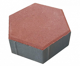 Тротуарная плитка 342 механический завод Шестигранник 80 мм Красный