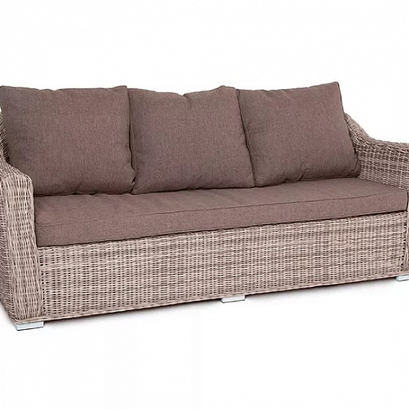Диван трехместный Фабриция 4SIS из искусственного ротанга, цвет серый фото 3