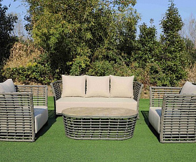 Лаунж-Зона Валенсия 4SIS из искусственного ротанга, цвет серый