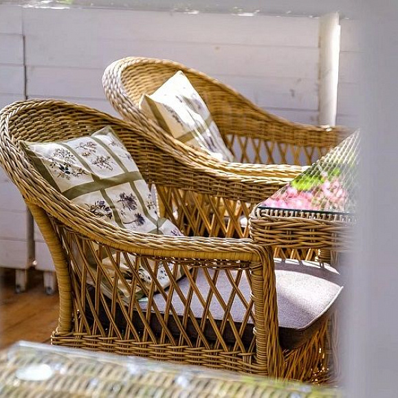 Плетеное кресло Сицилия 4SIS из искусственного ротанга, цвет соломенный фото 5