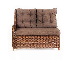 Правый модуль дивана Бергамо 4SIS из искусственного ротанга, цвет коричневый