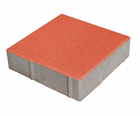 Тротуарная плитка 342 Механический завод Квадрат 300х300х80 мм, Красный яркий