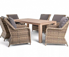 Обеденная группа Валенсия 4SIS из искусственного ротанга, цвет соломенный