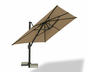 Римини зонт уличный 3х4м на боковой алюминиевой опоре, тент бежевый