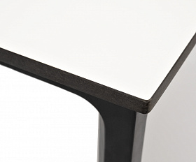 Малага обеденный стол из HPL 90х90см, цвет молочный, каркас черный