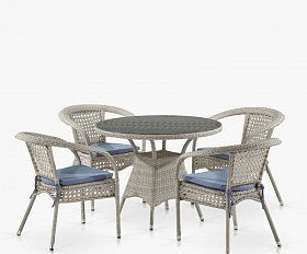 Комплект плетеной мебели Лион-1C T220CT/Y32-W85 Latte 4Pcs (4+1)