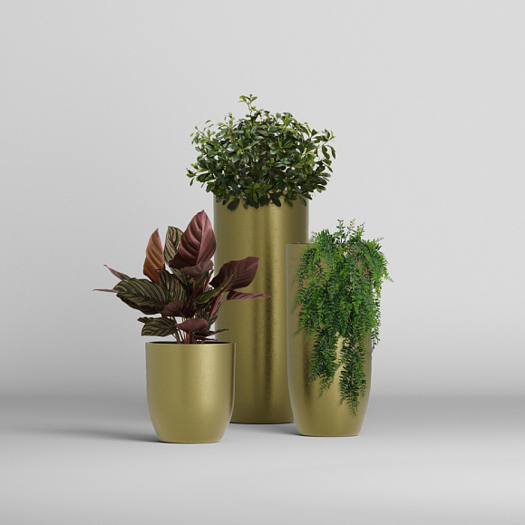 Кашпо Concretika Йар D46H110 Голд фото 5