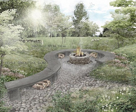 Скамья для костровой зоны SK180 Concretika 180х37х45 см