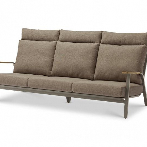 Комплект лаунж мебели Malmo Brafritid с 3-х местным диваном, коричневый/коричневый, алюминий фото 2