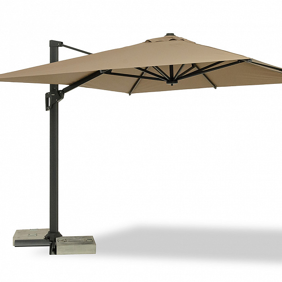Римини зонт уличный 3х4м на боковой алюминиевой опоре, тент бежевый фото 1