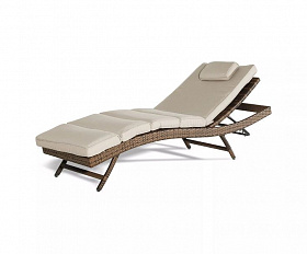 Шезлонг Лиссабон 4SIS из искусственного ротанга, цвет коричневый