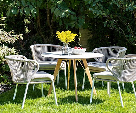 Обеденная группа Фоджа 4SIS из роупа (веревки), цвет бежевый