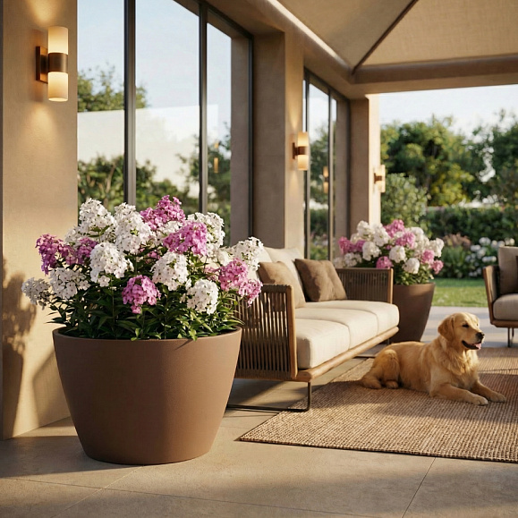 Кашпо Concretika Боул D80H45 Браун 050 3020 фото 1