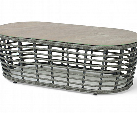 Валенсия журнальный столик из искусственного ротанга, цвет серый