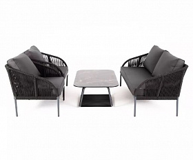 Лаунж-зона 4-местная Канны 4SIS из роупа (веревки), цвет темно-серый